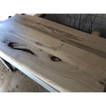 Tischplatte, Eiche RUSTIKAL PLUS, ideal für Epoxid Harz, verleimt, geschliffen, beidseitige Baumkante, 200x100x4,5cm